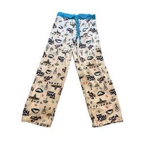 FRIENDS White Pajama Pants with Blue Accents